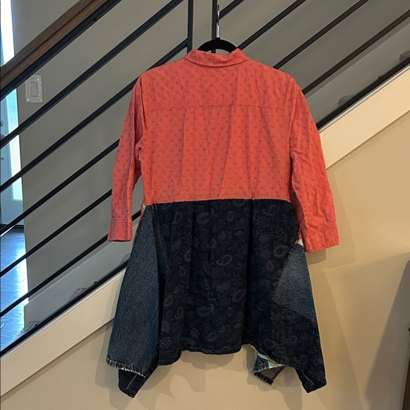 Uniquly repurposed Floral Patchwork Button-Up Shirt - Picture 3 of 7